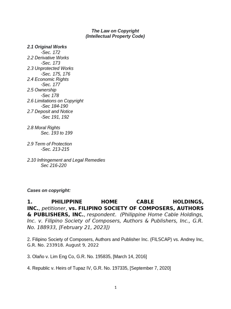 Philippine Copyright Law Overview Pdf
