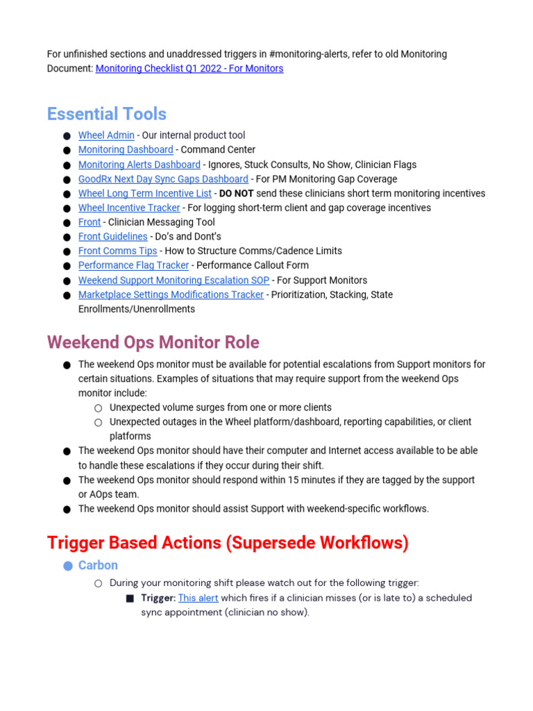 Monitoring Workflow - Current | PDF