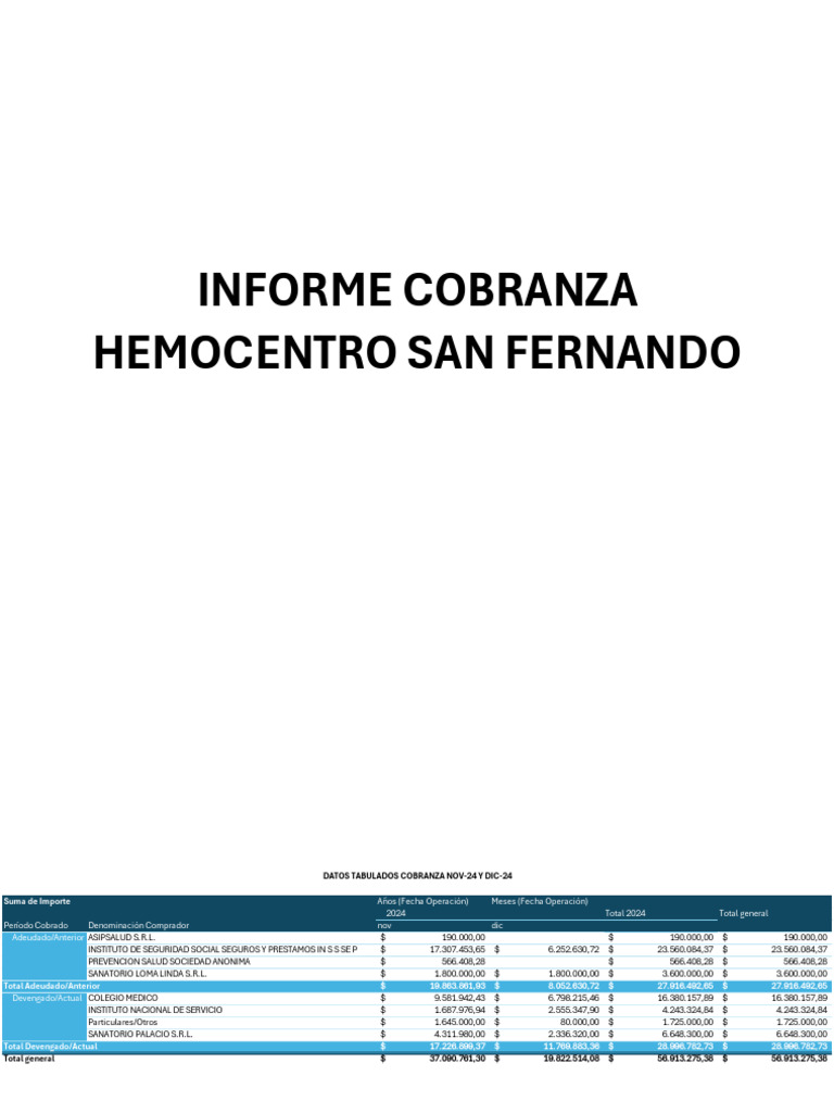 Informe de Cobranza y Retenciones 2024 | PDF | Politica social