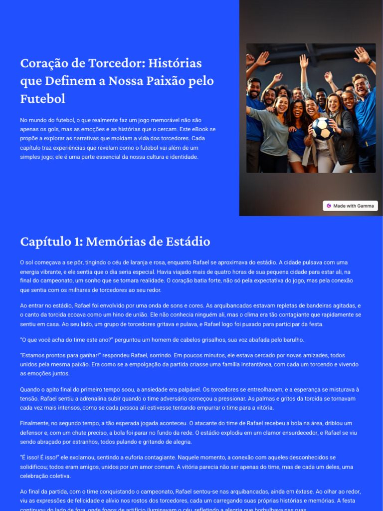 Histórias de Paixão pelo Futebol | PDF | Futebol | Amor