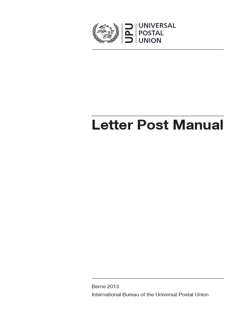 Universal Postal Union Letter Post Manual | PDF | Mail | Freight Transport