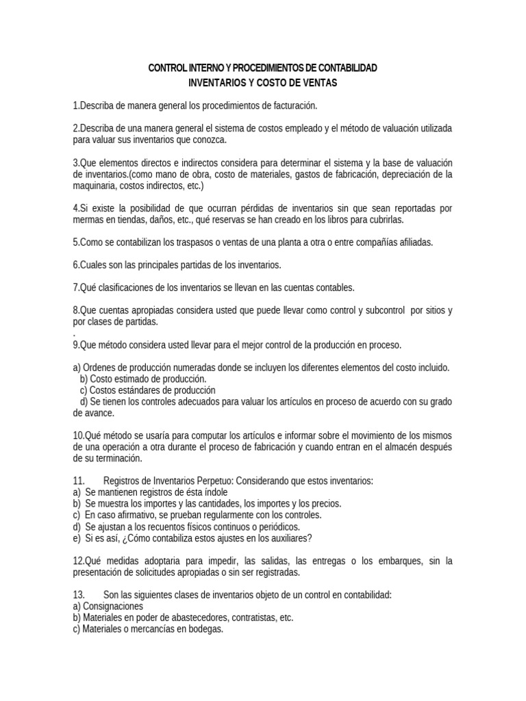 Control Interno y Procedimientos Contables | PDF | Contabilidad
