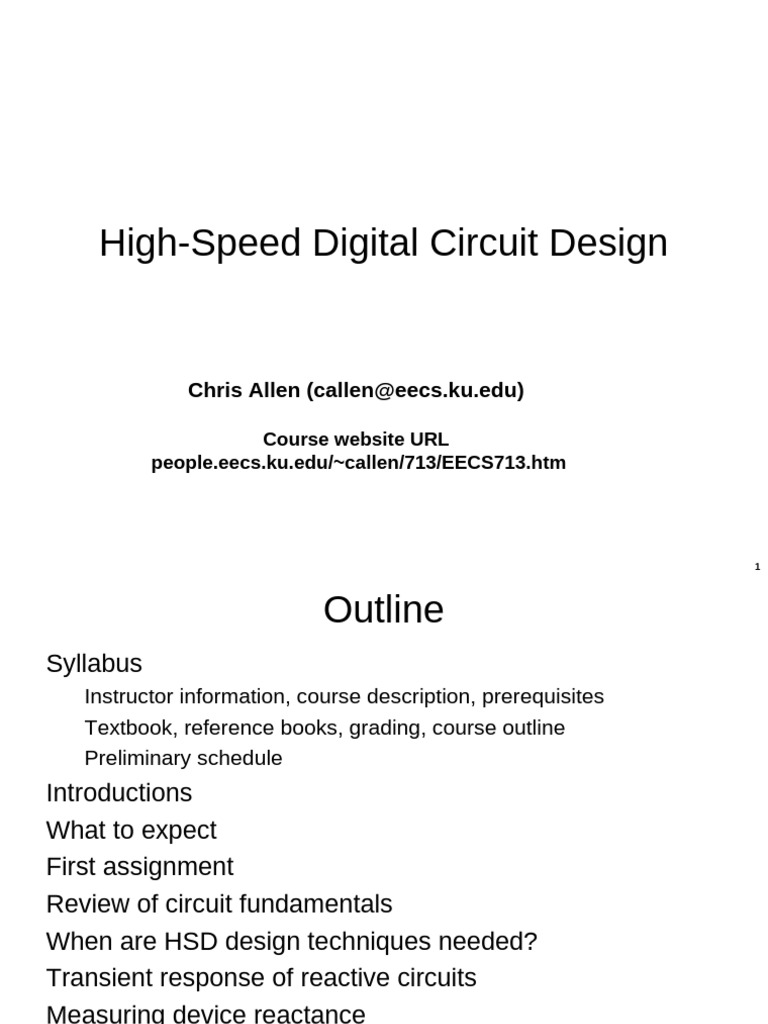 High-Speed Digital Circuit Design Course | PDF | Capacitor | Electronic ...