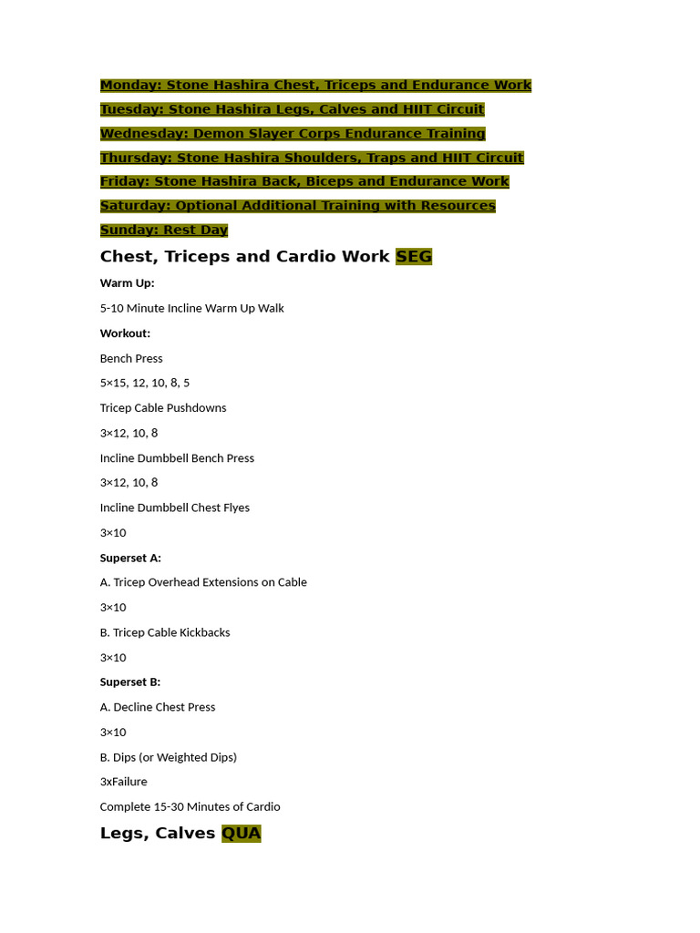 Workout | PDF