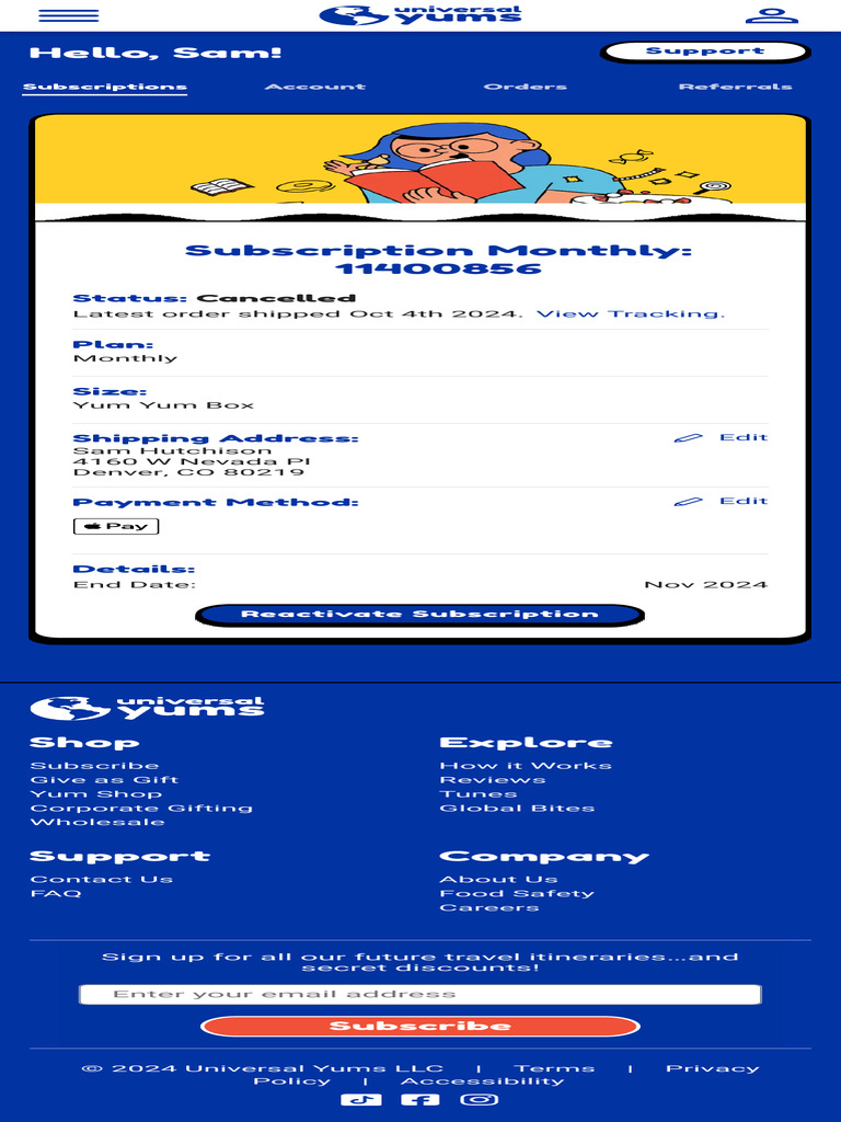 My Account Universal Yums | PDF