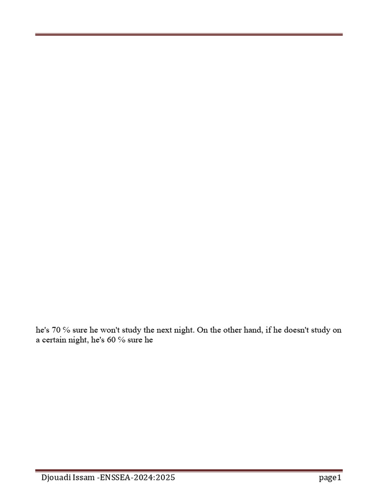 Markov Chain Problem Exercises | PDF | Markov Chain | Matrix (Mathematics)