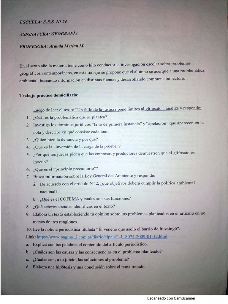 TP Examen Domiciliario 6to Año | PDF