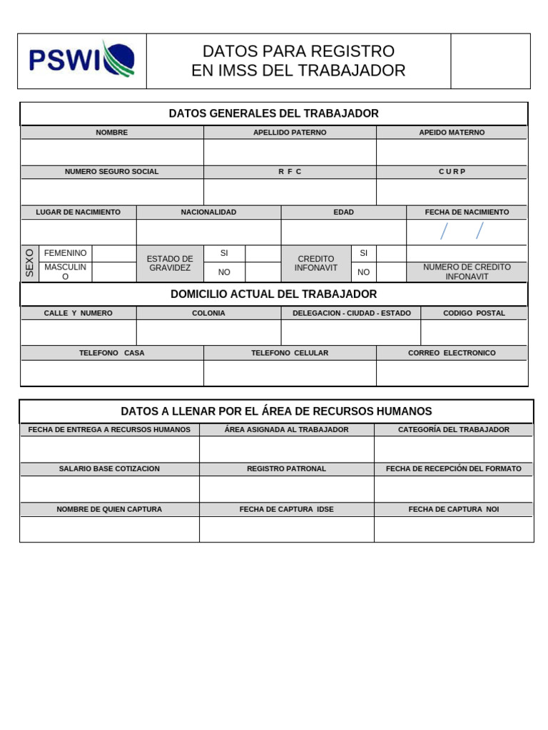 PSWI Datos IMSS | PDF