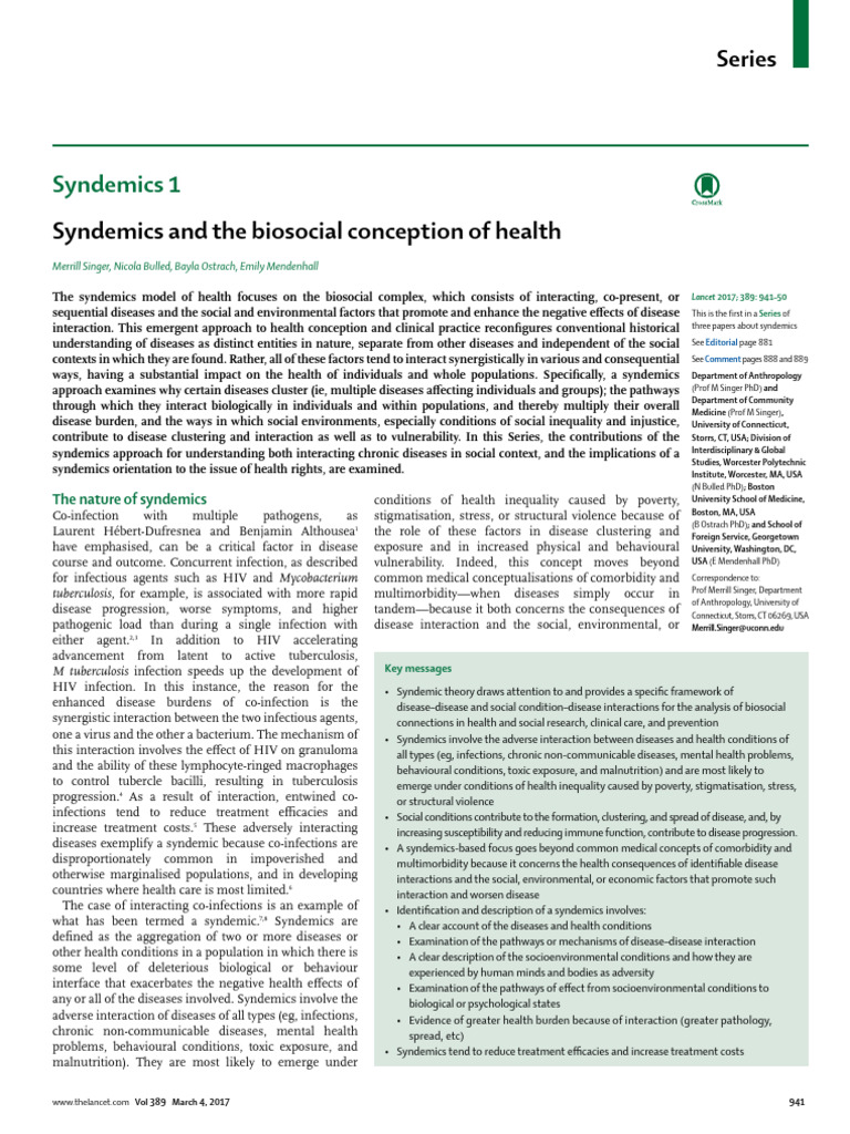 Understanding Syndemics in Health | PDF | Hepatitis C | Infection