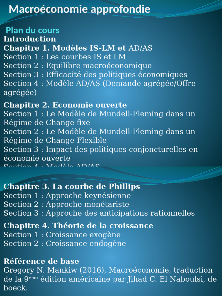 Cours de macroéconomie approfondie | PDF | Macroéconomie | Produit ...