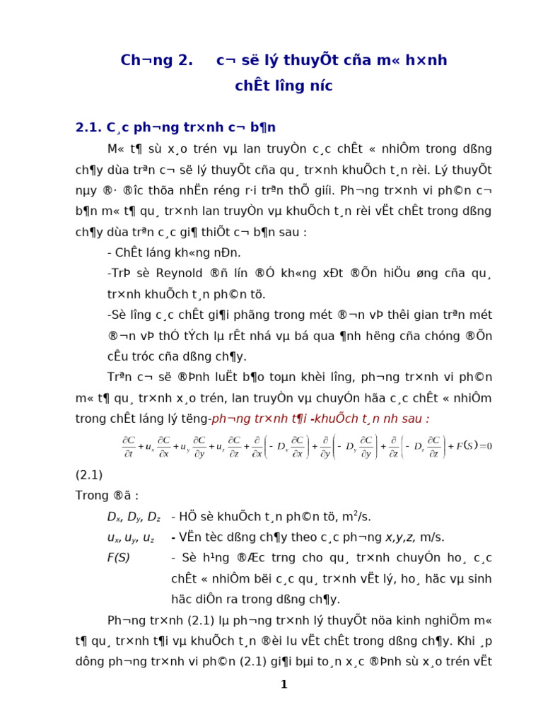 CH NG 2. C Së Lý Thuyõt Cña M H×NH Chêt Lîng Níc | PDF