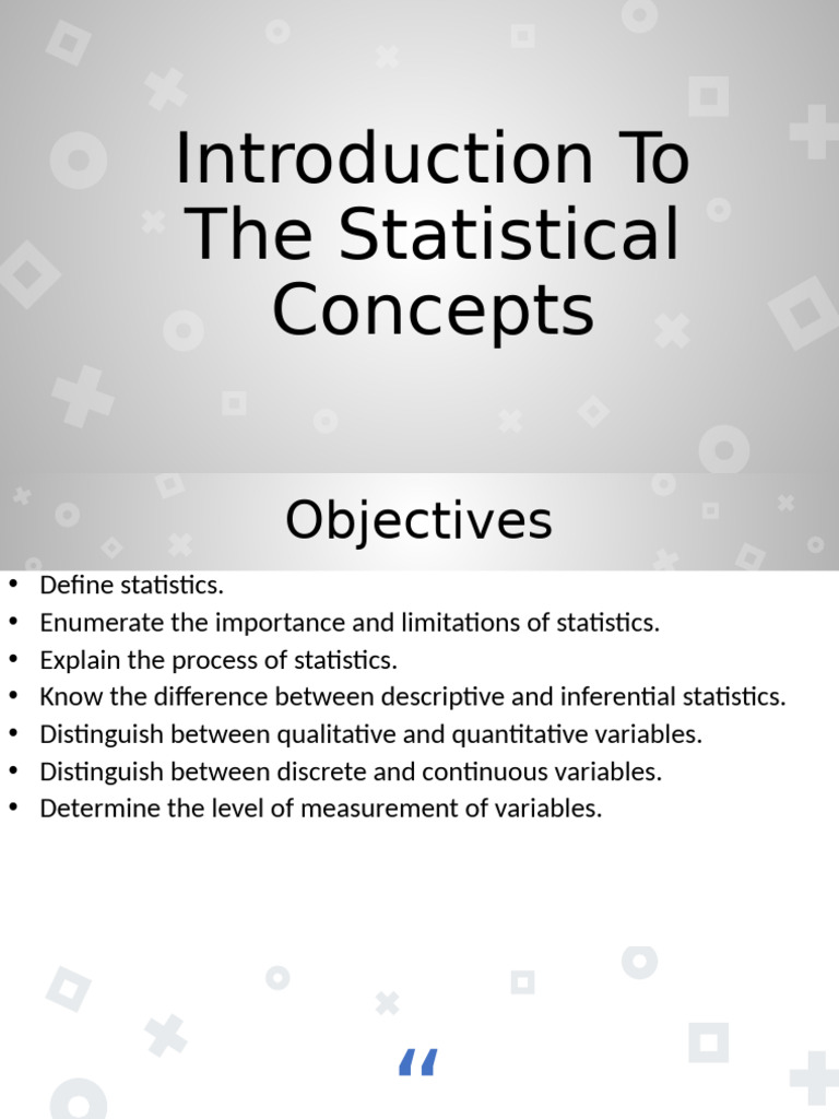 Introduction to Statistical Concepts | PDF | Level Of Measurement ...