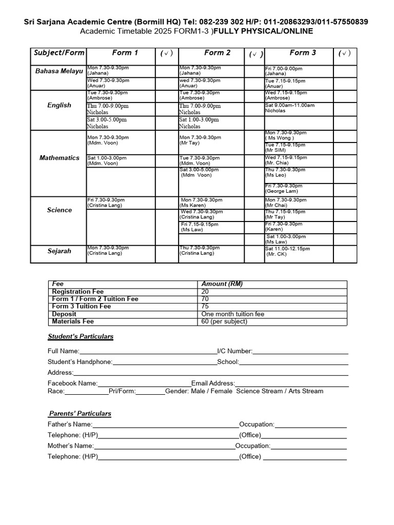Ss HQ 2025 Timetable f1 To f3 | PDF | Banks | Payments