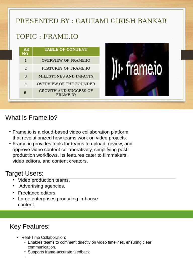 Overview of Frame.io Features | PDF