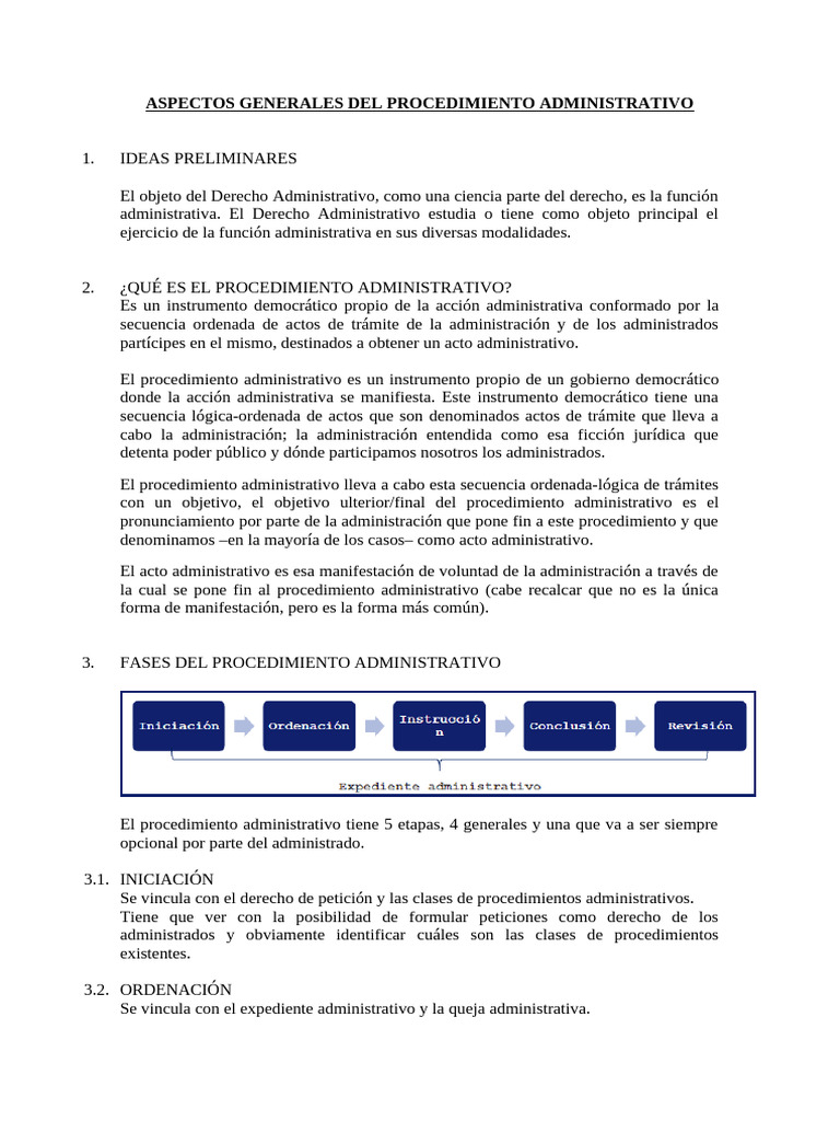 Procedimiento Administrativo: Fases y Conceptos | PDF | Administración ...