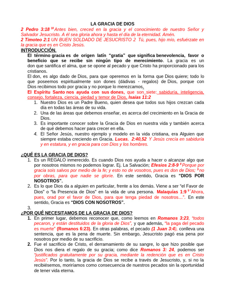 Creciendo en la Gracia de Dios | PDF | Gracia divina | Cristo (título)