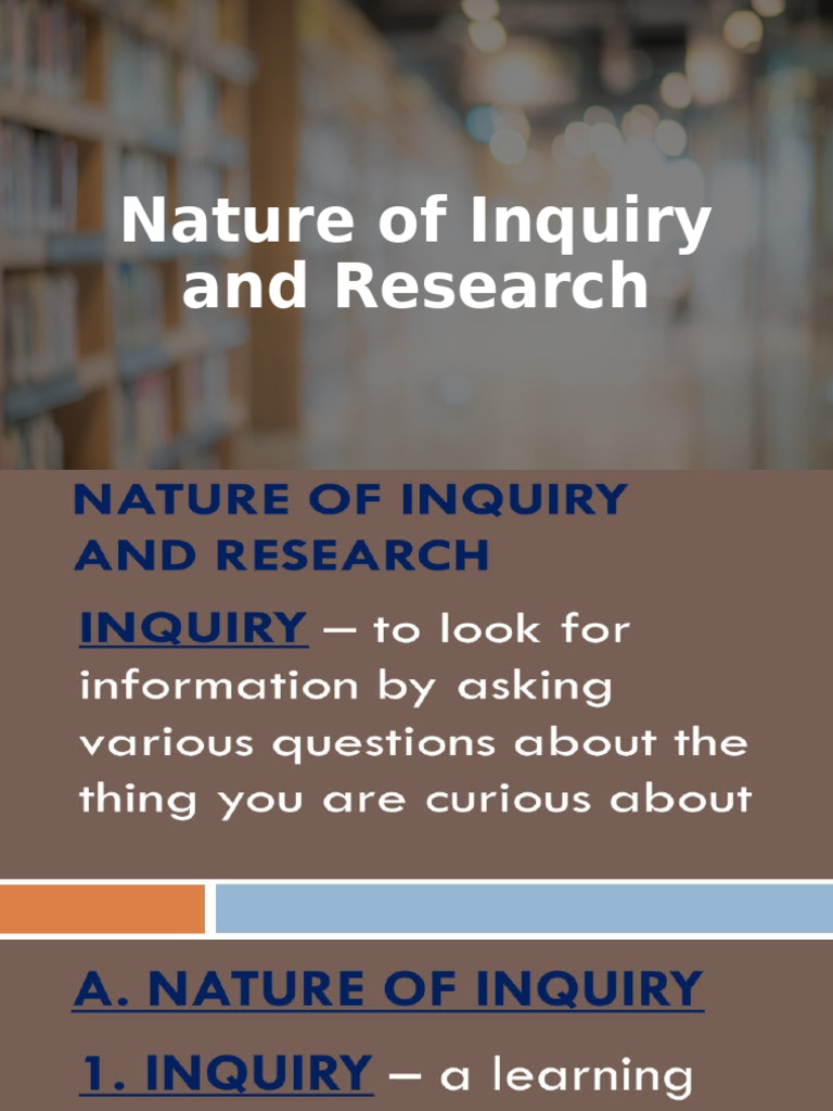 Nature of Inquiry and Research | PDF