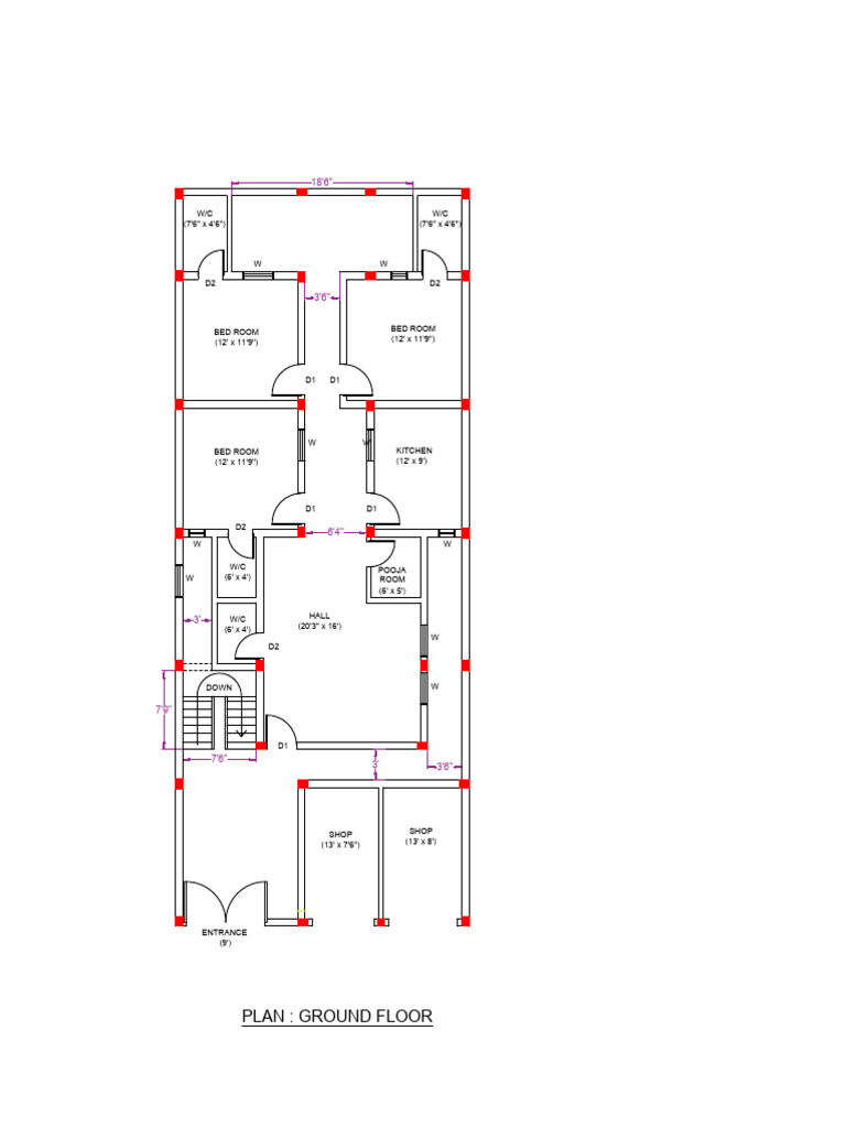 Ground Floor Layout Plan Details | PDF