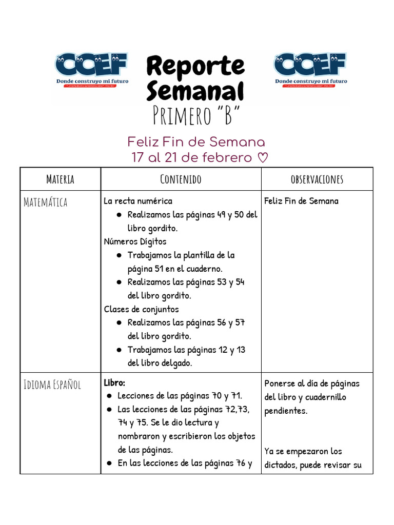 Primero B 6. | PDF