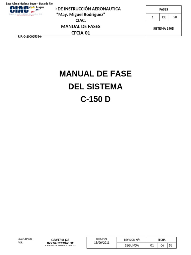 Manual Fases 150d Ciac 2018 | PDF | Quitarse | Pista