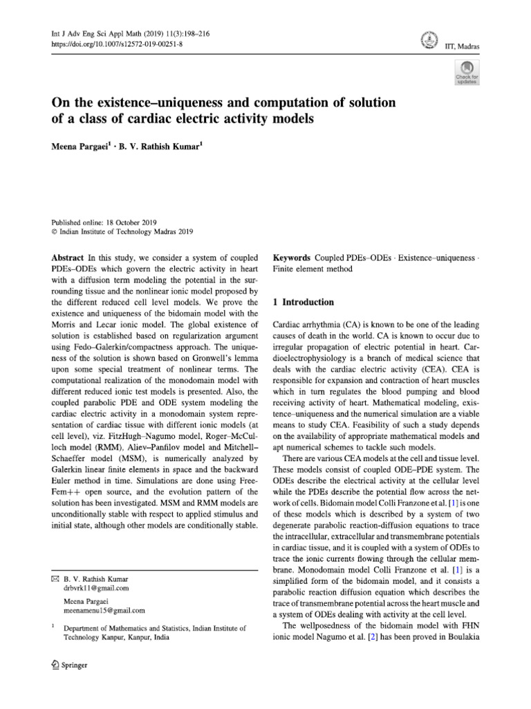 On The Existence-Uniqueness and Computation of Solution of A Class of ...