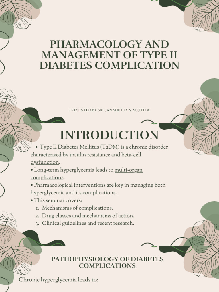 Pharmacology and Management of Type II Diabetes Complication PDF | PDF ...