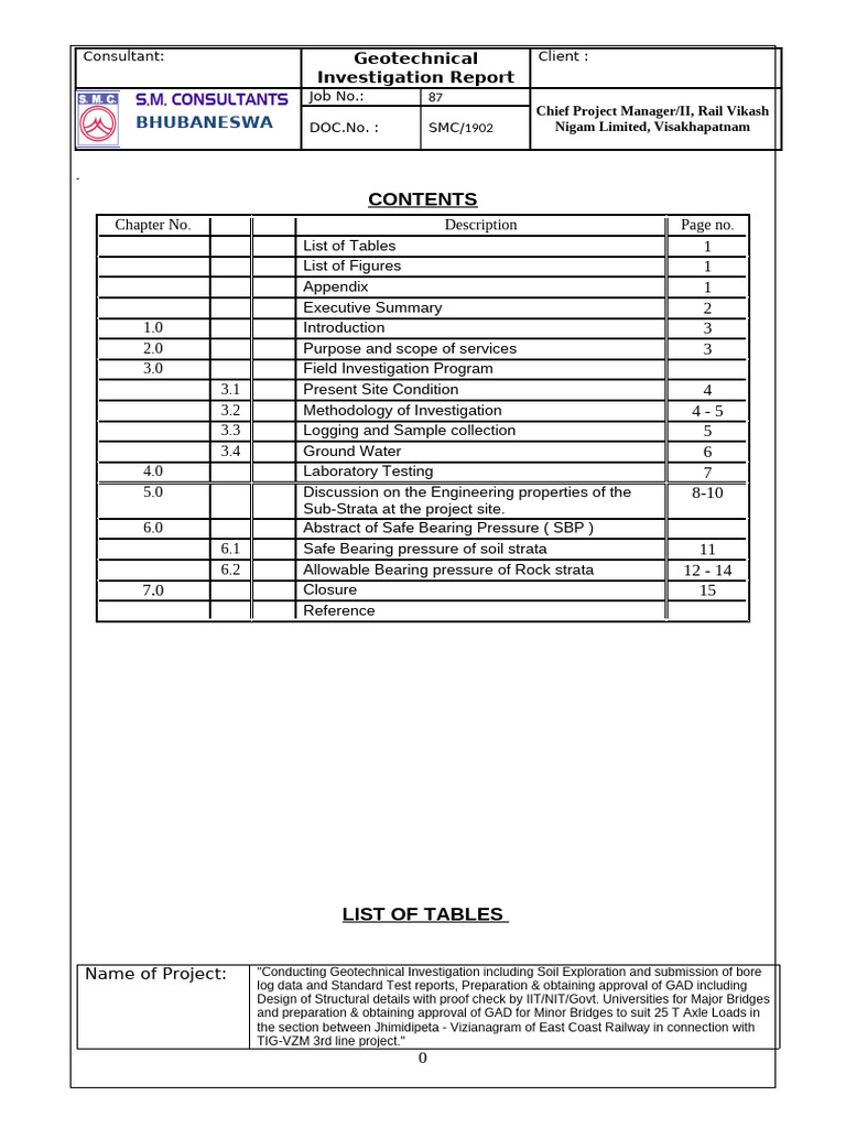Geotechnical Report for Bridge Project | PDF | Borehole | Geotechnical ...
