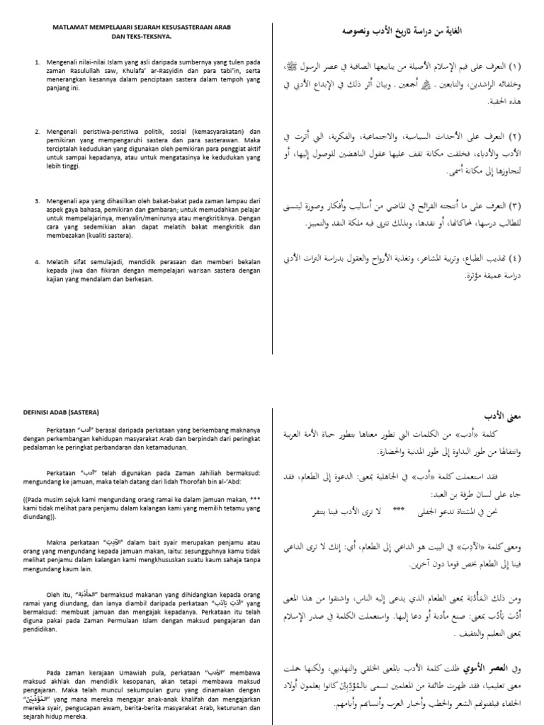 Pengenalan Sastera Arab | PDF
