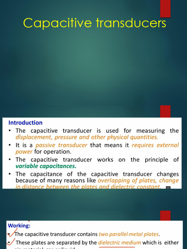 Capacitive Transducer Principles | PDF