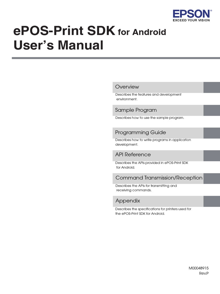 ePOS-Print SDK User Manual for Android | PDF | Printer (Computing ...