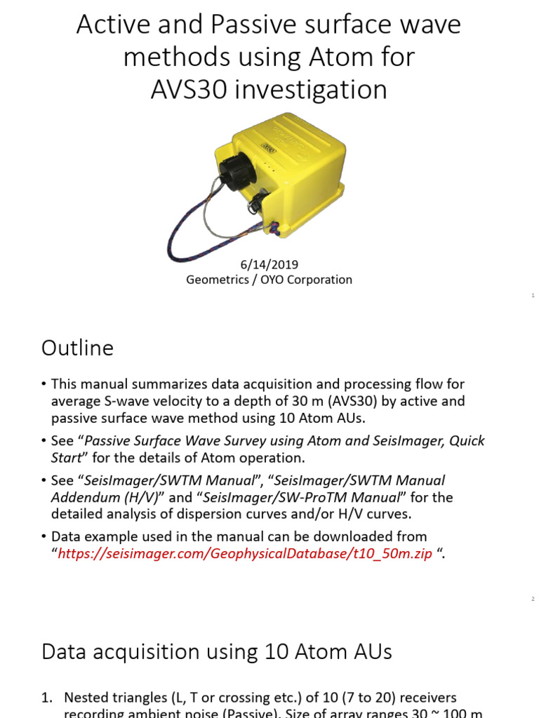 AVS30 Analysis: Active & Passive Wave Methods | PDF | Waves | Phase (Waves)