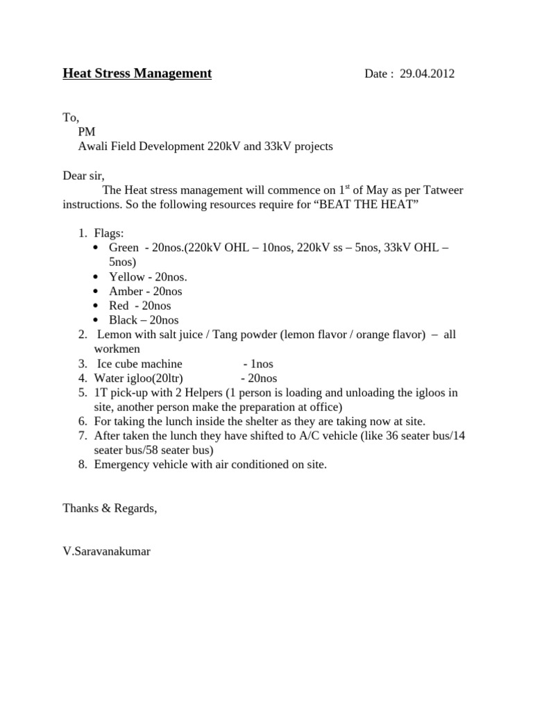 Heat Stress Management - Resorces | PDF