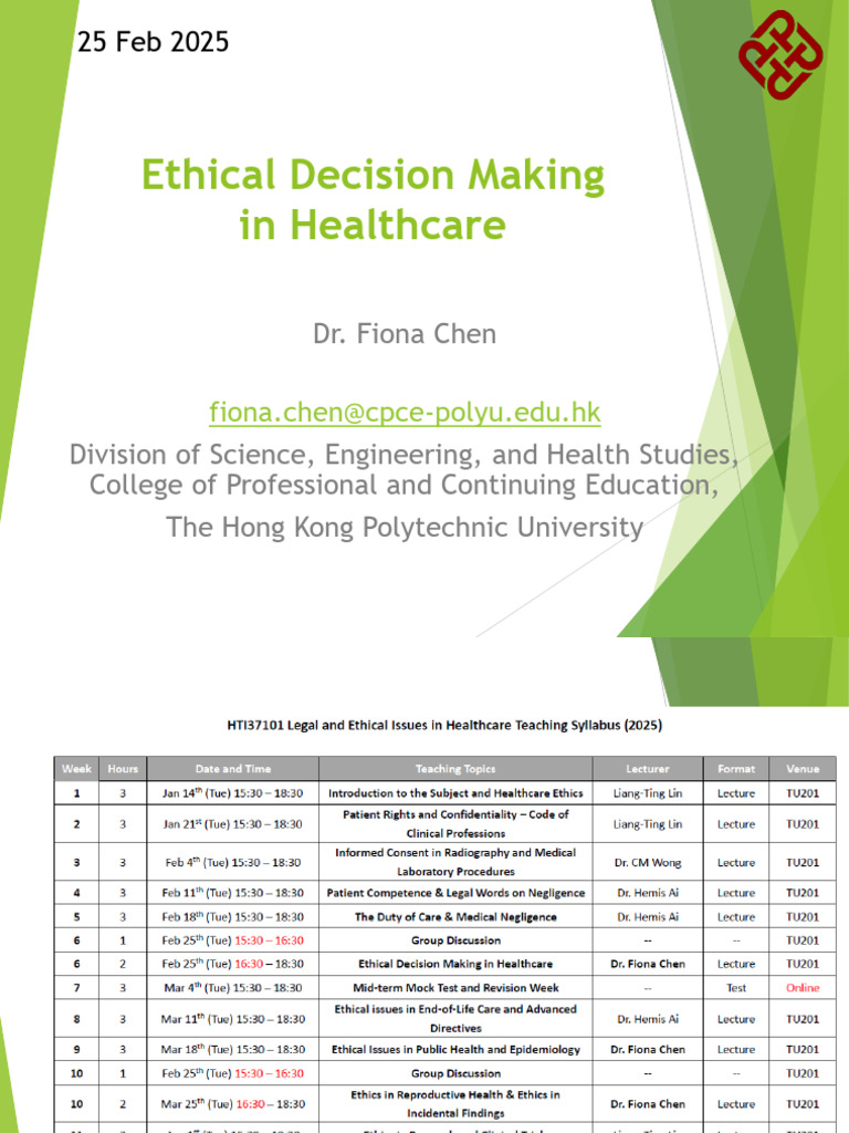 Ethical Decision Making in Healthcare | PDF | Health Care