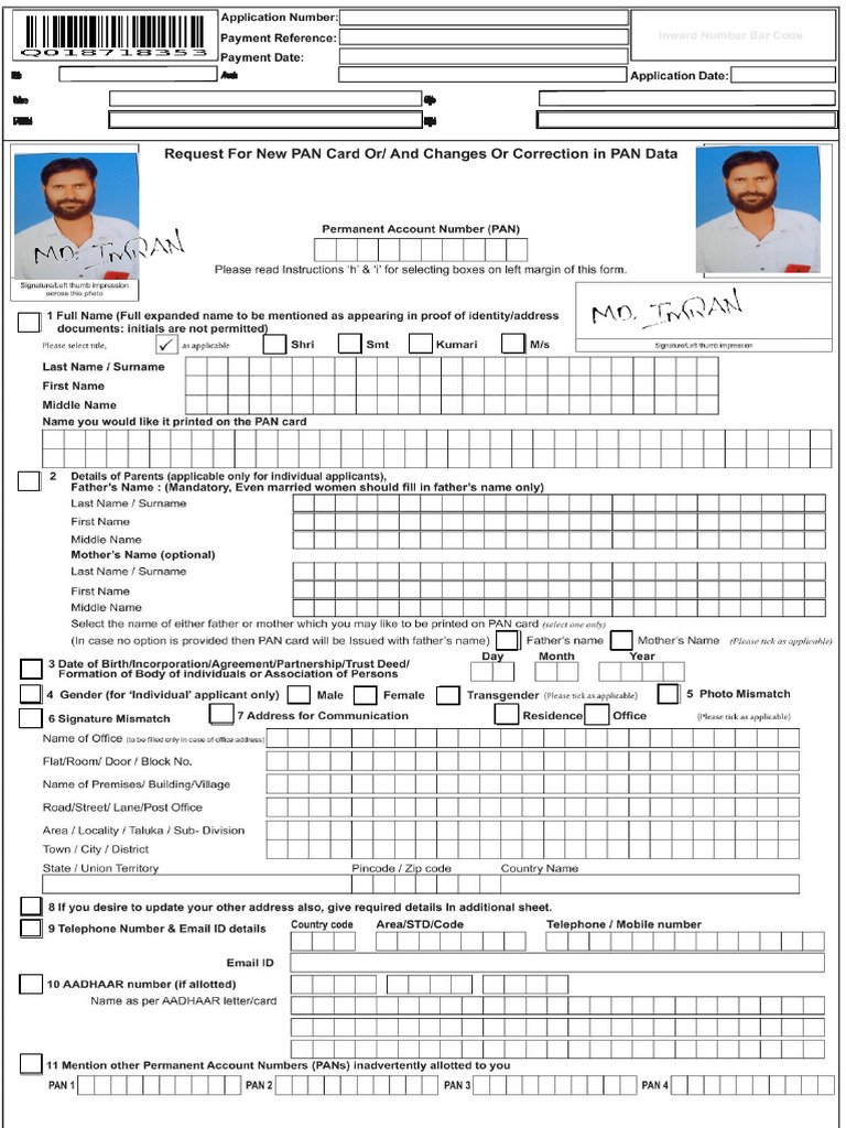 PAN Card Application Details | PDF