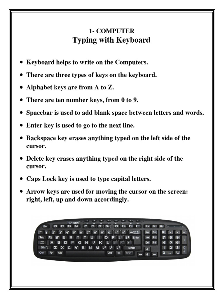 Keyboard Basics for Typing Skills | PDF