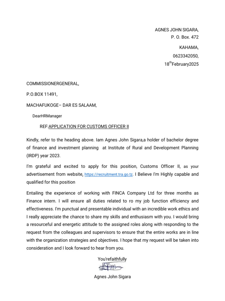 Application for Customs Officer II Position | PDF