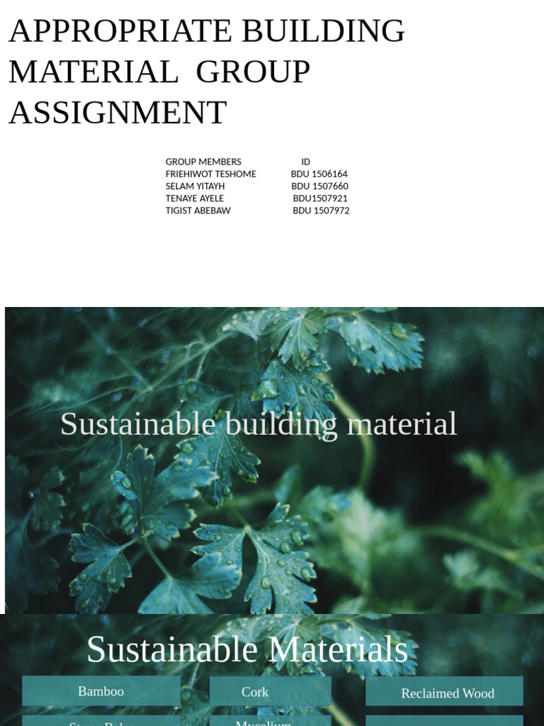 Sustainable Building Materials Overview | PDF | Wood | Concrete