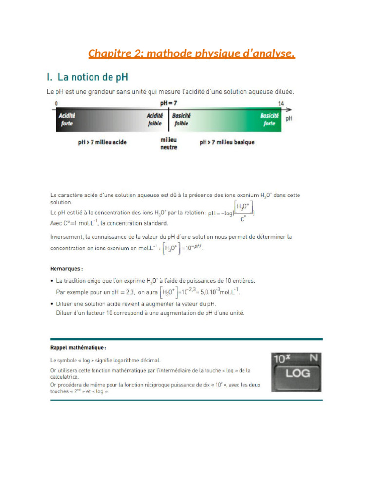 Chapitre 2 Methode Physique D'analyse PDF — free download
