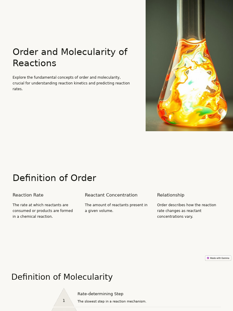 Order and Molecularity of Reactions | PDF | Reaction Rate | Chemical ...