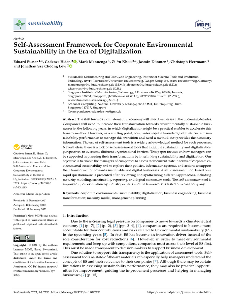 Sustainability 14 02293 v2 | PDF | Sustainability | Performance Indicator