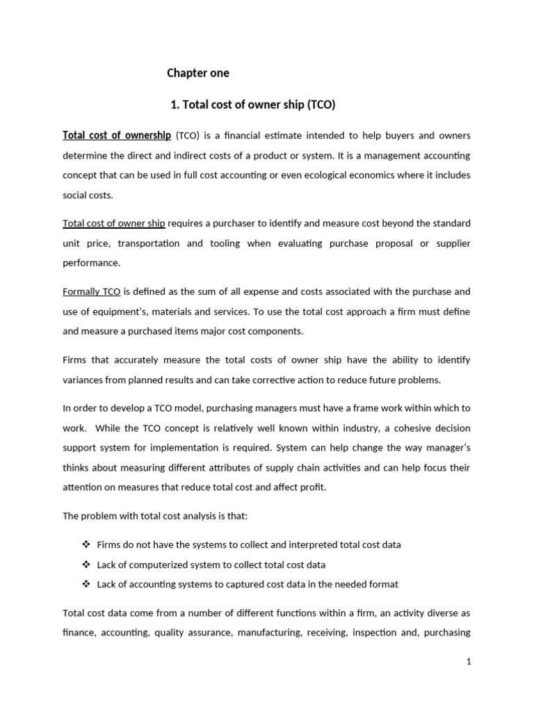 Understanding Total Cost of Ownership | PDF | Total Cost Of Ownership ...