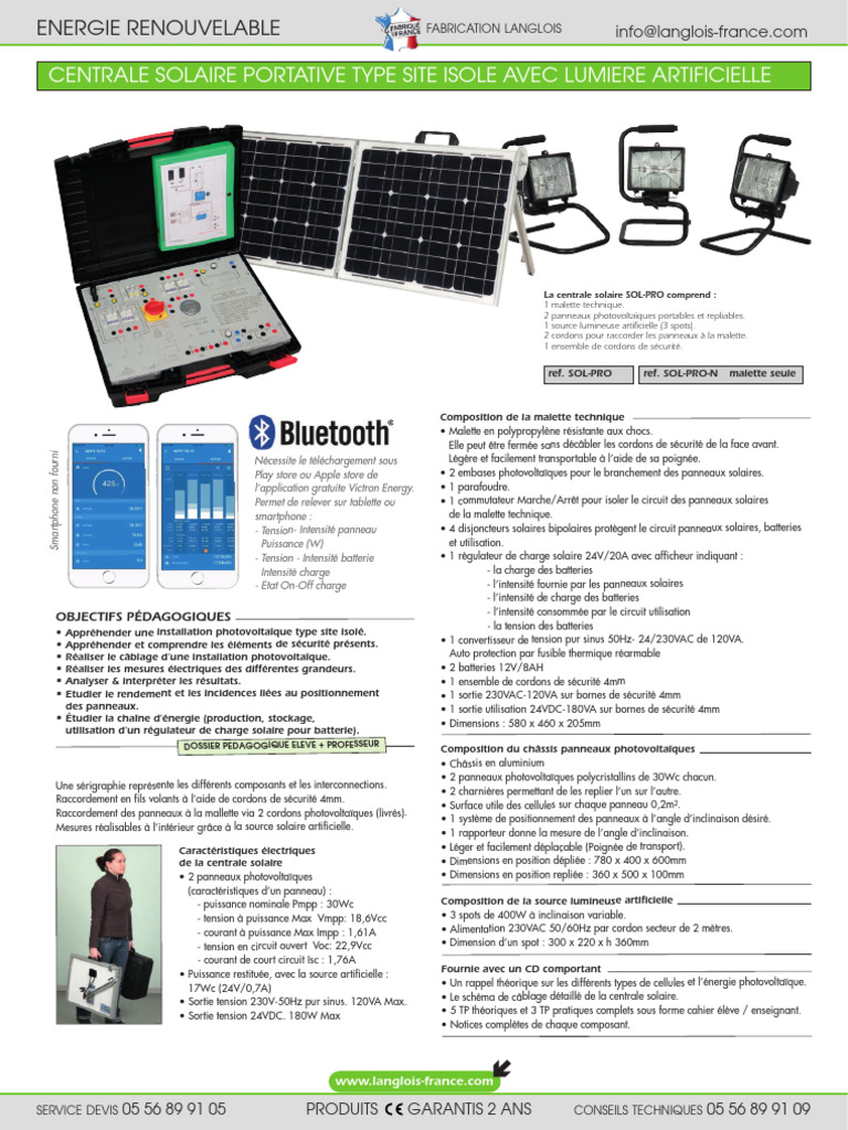 Centrale Solaire Portative SOL-PRO | PDF | Énergie solaire ...