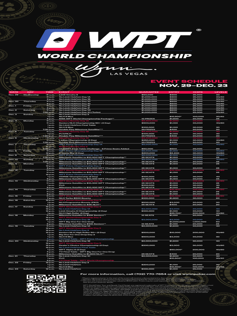 Wpt 2027 Schedule