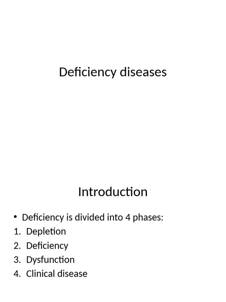 Deficiency Diseases Overview Chart | PDF