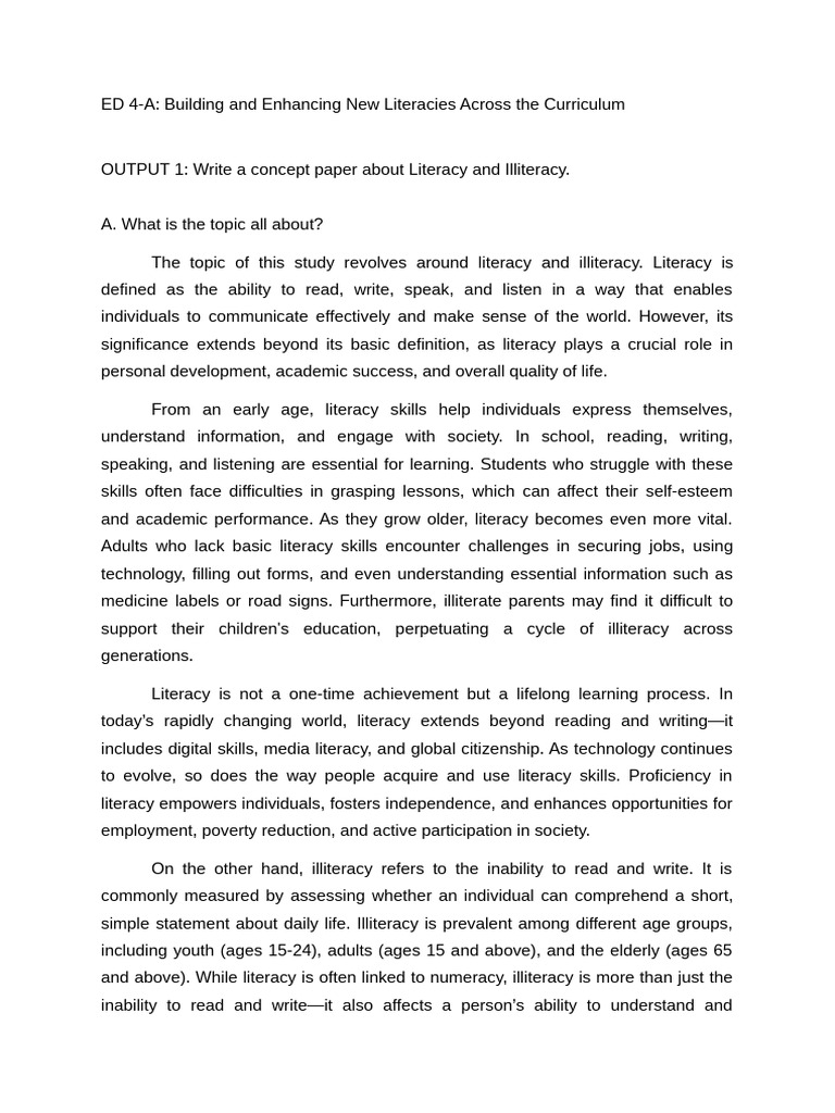 Enhancing Literacy in Education | PDF | Literacy | Learning
