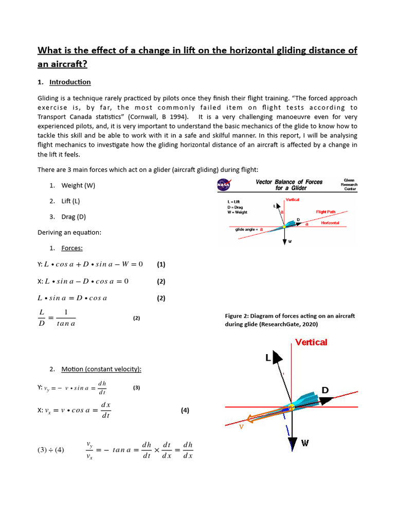 Optimal Lift and Gliding Distance Write Up-Alvaro | PDF | Gliding ...