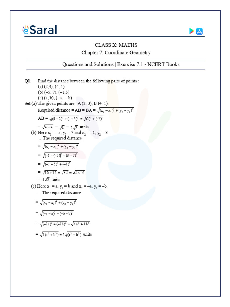 Class 10 Maths Exercise 7.1 Solutions | PDF | Geometric Shapes | Geometry