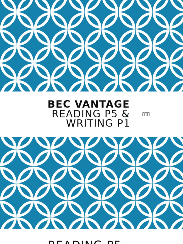Bec Vantage Reading & Writing | PDF