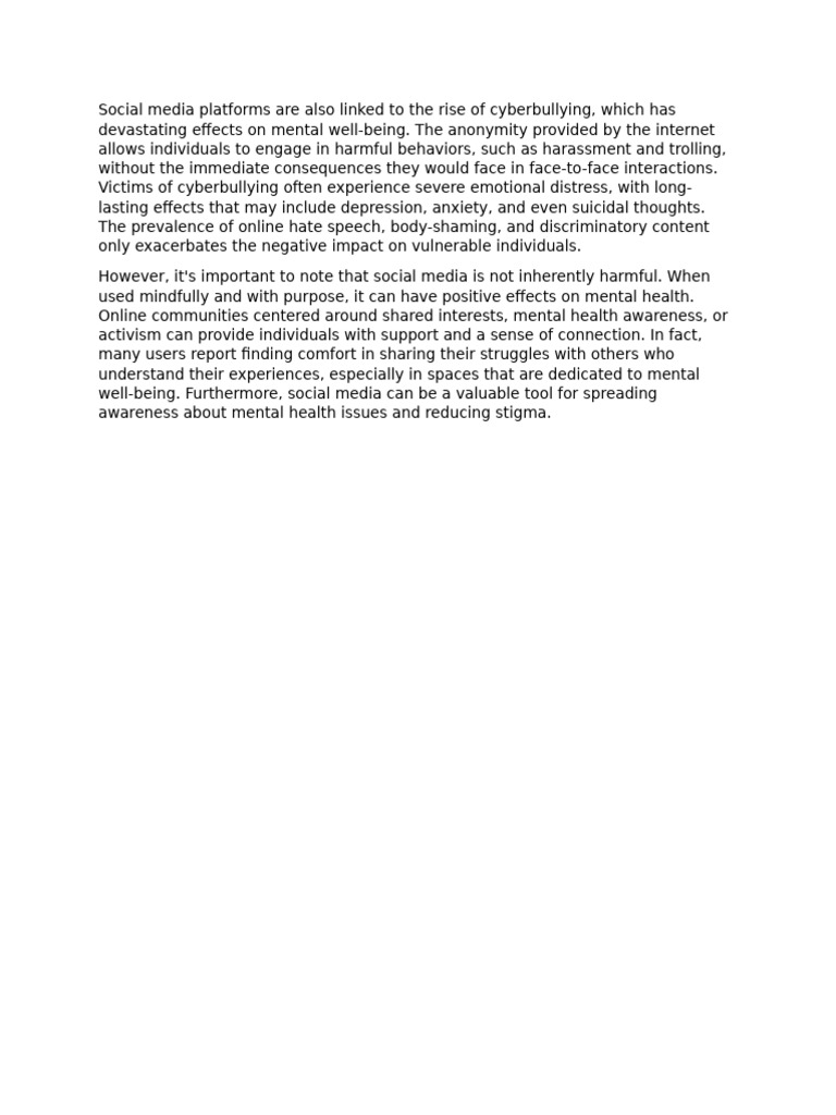 Impact of Social Media on Mental Health | PDF