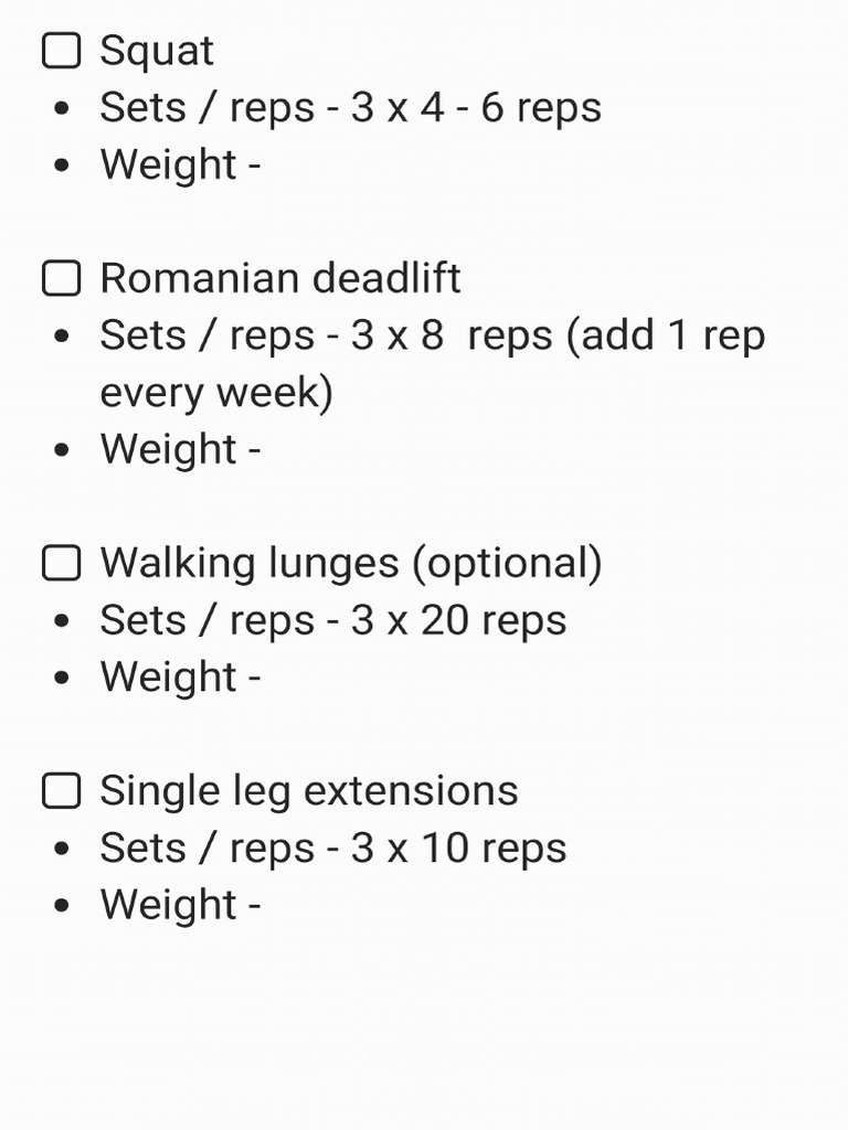 Legs Training Example | PDF